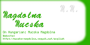 magdolna mucska business card